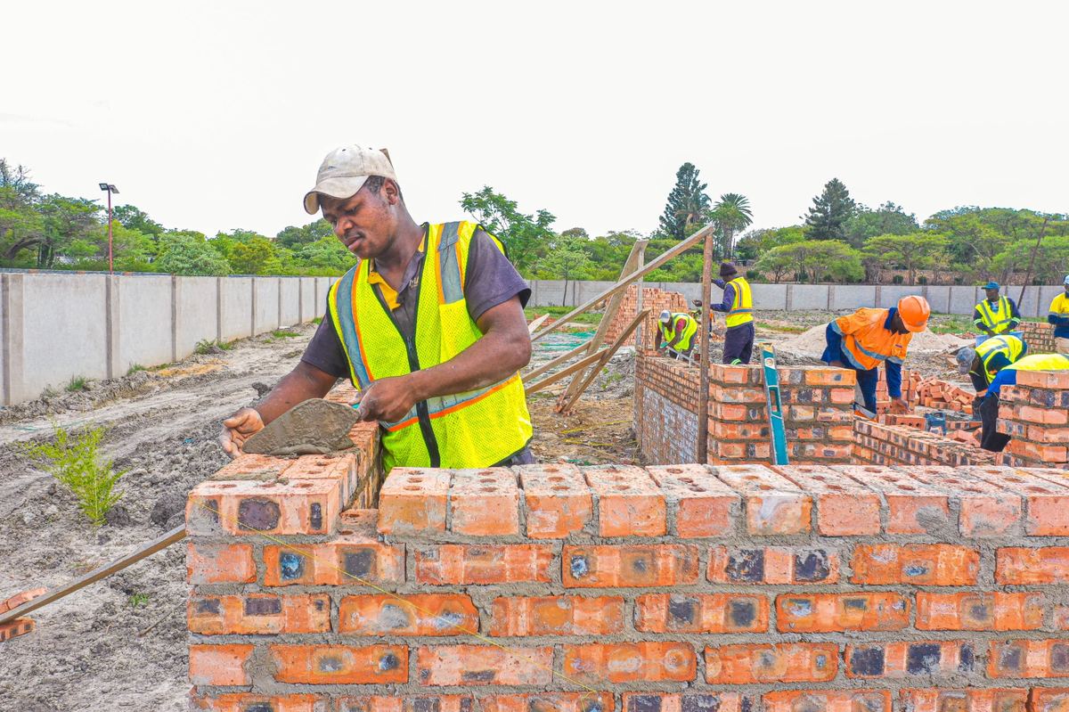 Brickwork in progress